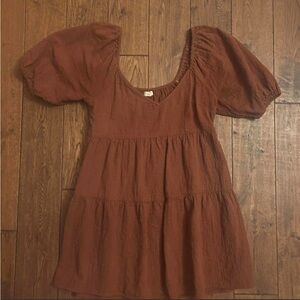 Billabong Terracotta Puff Sleeve Dress